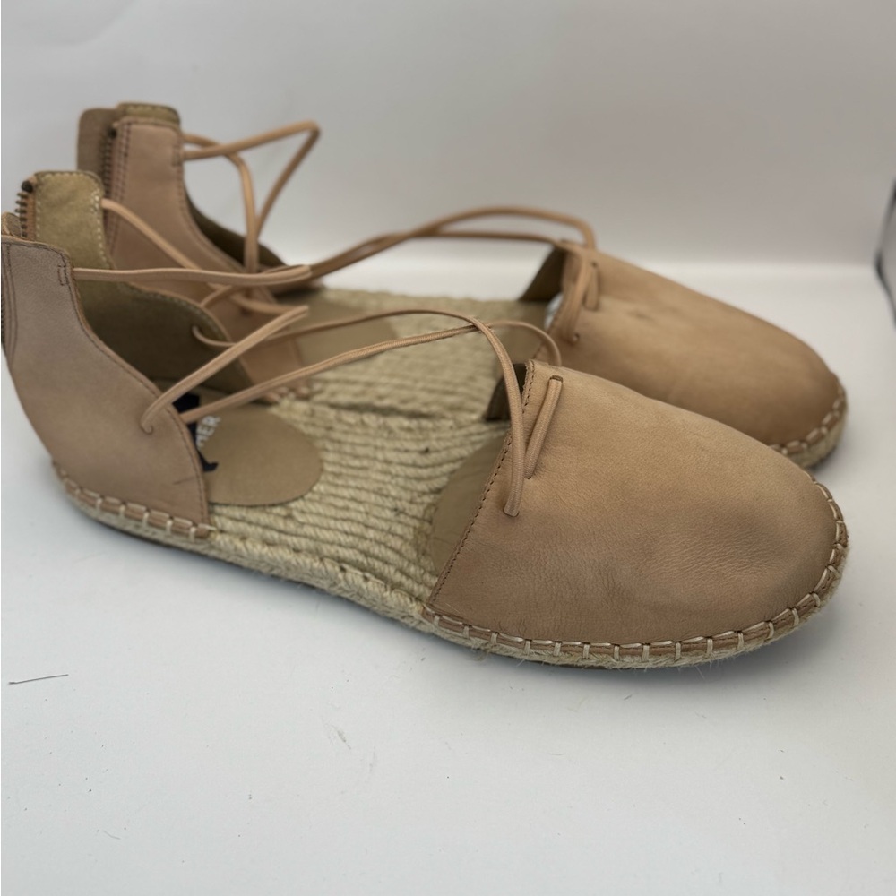 Eileen Fisher Women’s Size 9.5 Lace-up Espadrille Sandal In Latte